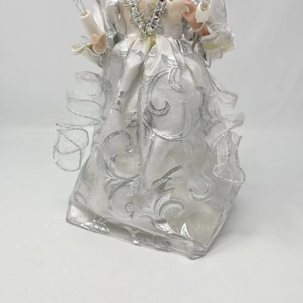 Ashland Christmas Lighted Corded Angel Tree Topper White Silver Decoration